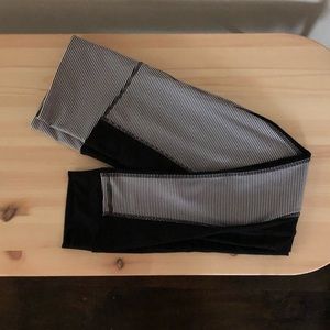 Black & White Striped Yoga Pants